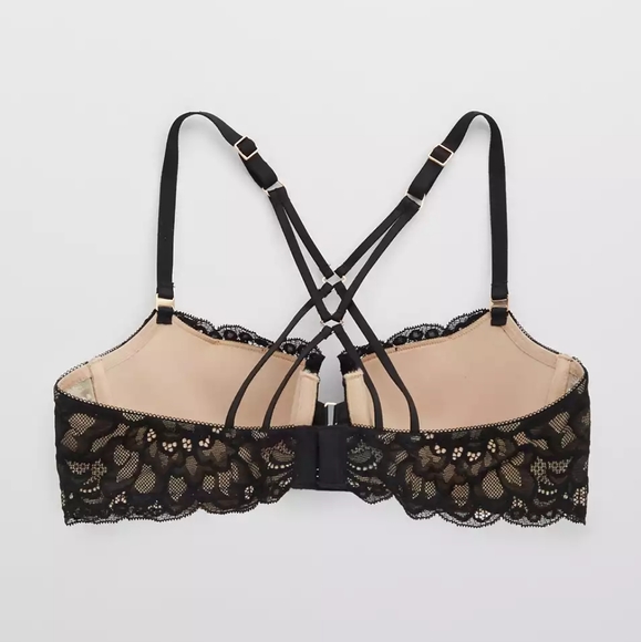 🌸AERIE REAL POWER BALCONETTE LIGHTLY LINED LACE BRA SIZE 32D - Picture 3 of 9